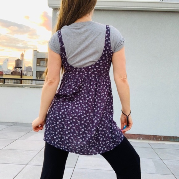 Abercrombie & Fitch Floral Ditsy Denim Tank Pinafore Dress - Picture 11 of 16